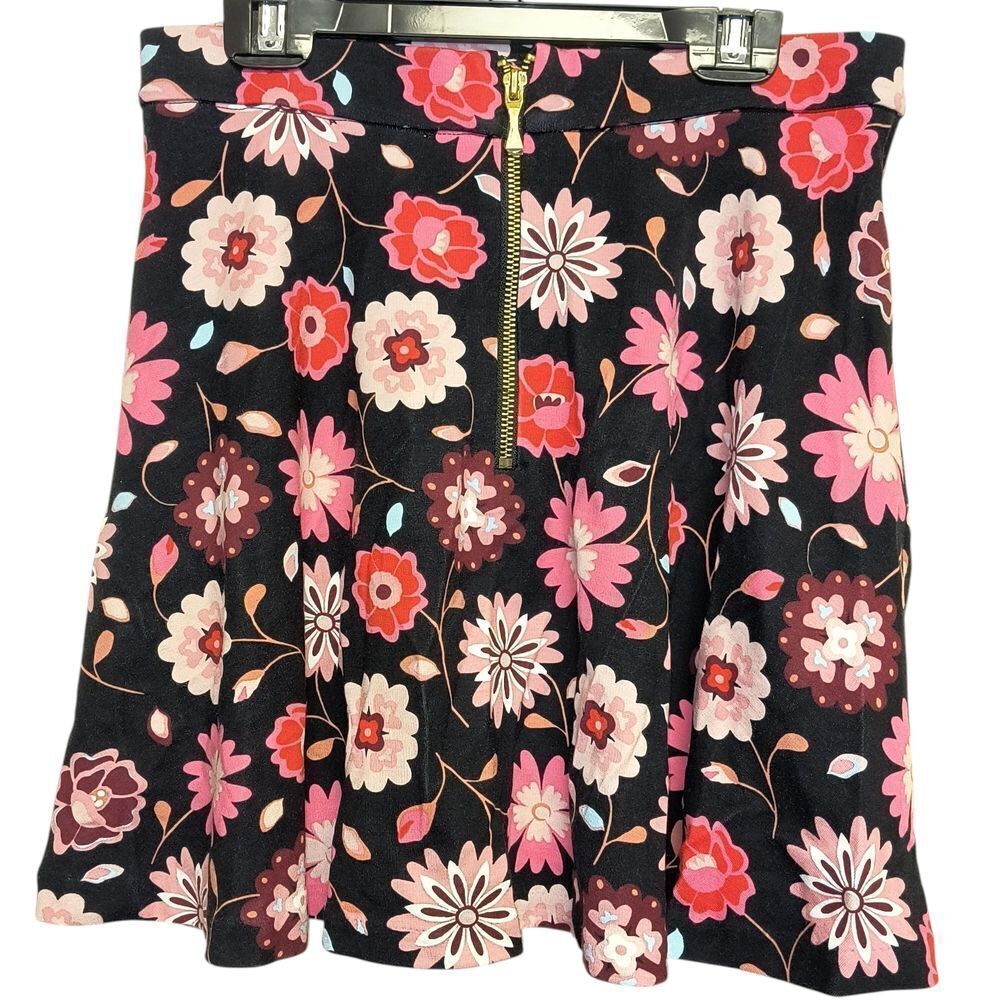 Kate Spade New York Casa Flora Pleated Mini Skirt Black Floral Girls Size 14Y - Picture 3 of 5